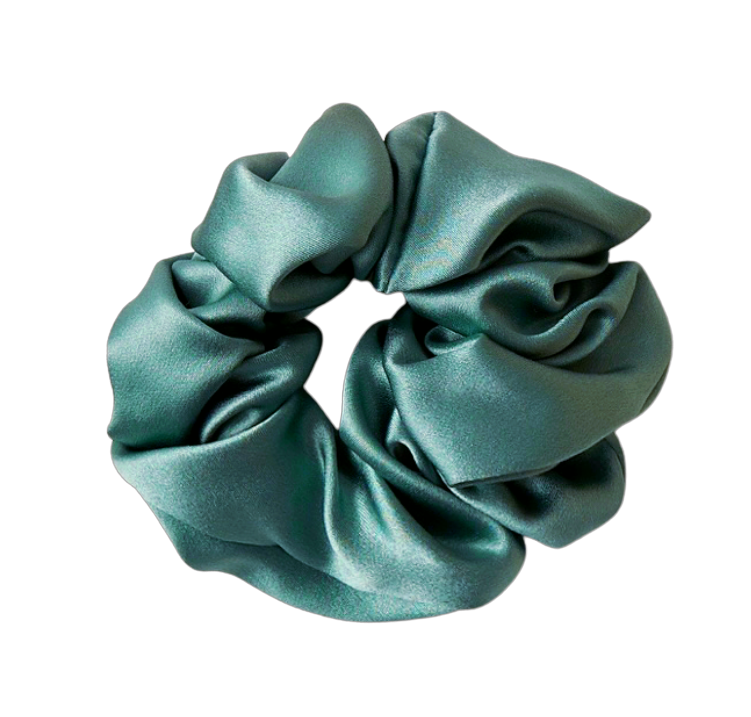 Silk Scrunchie 3.5cm - Bergen Green