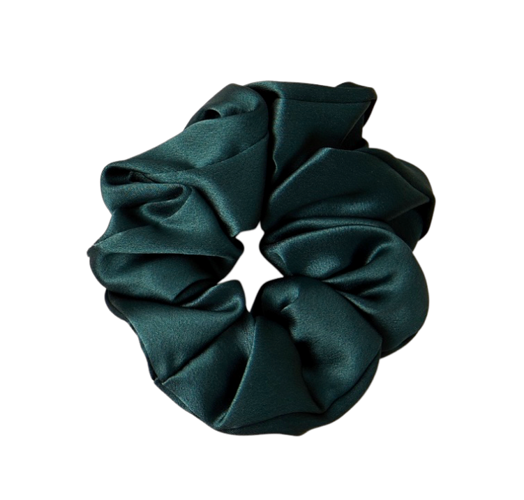 Silk Scrunchie 3.5cm - Bergen Green