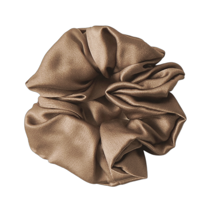 Silk Scrunchie 3.5cm - Champagne Beige