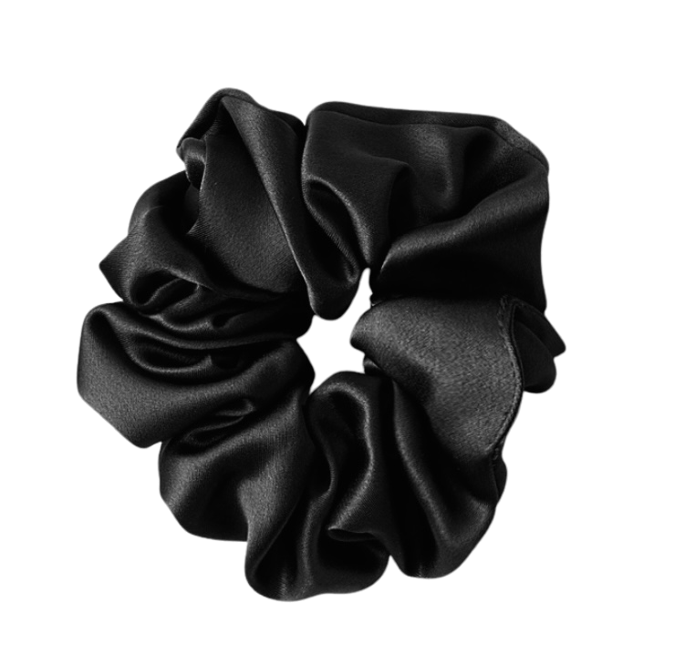 Silk Scrunchie 3.5cm - Black