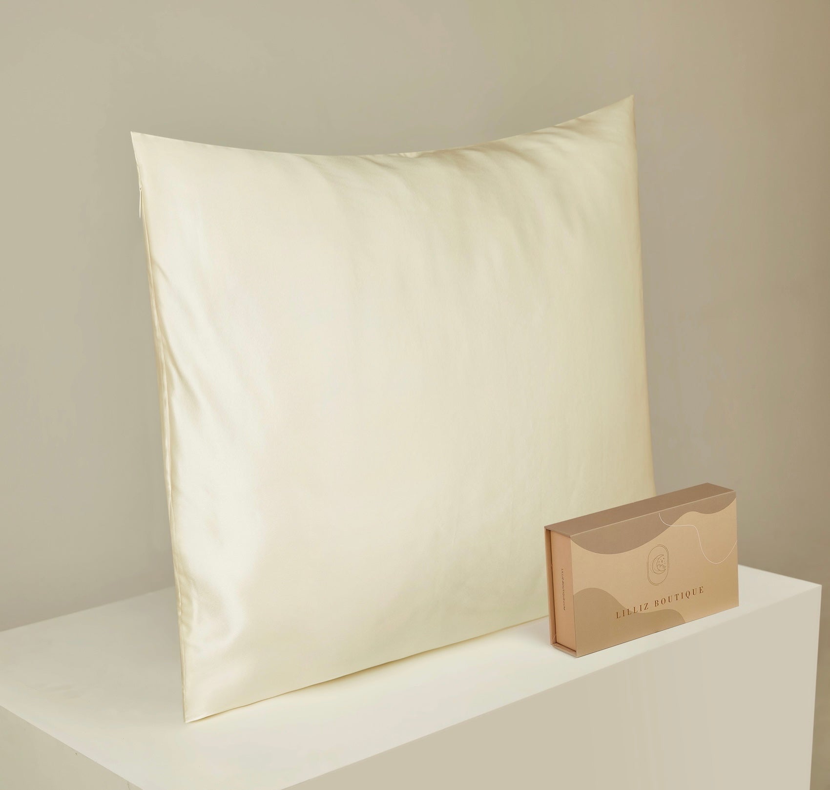 22 Momme Silk Pillowcase - Zip 80x80cm Creme