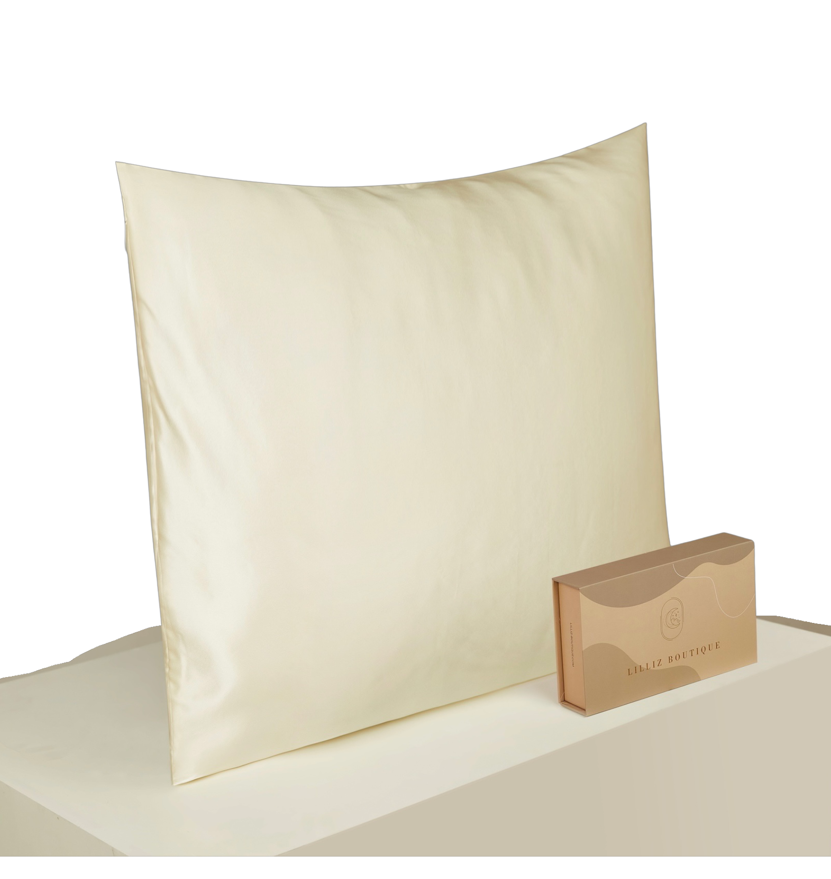 22 Momme Silk Pillowcase - Zip 80x80cm Creme