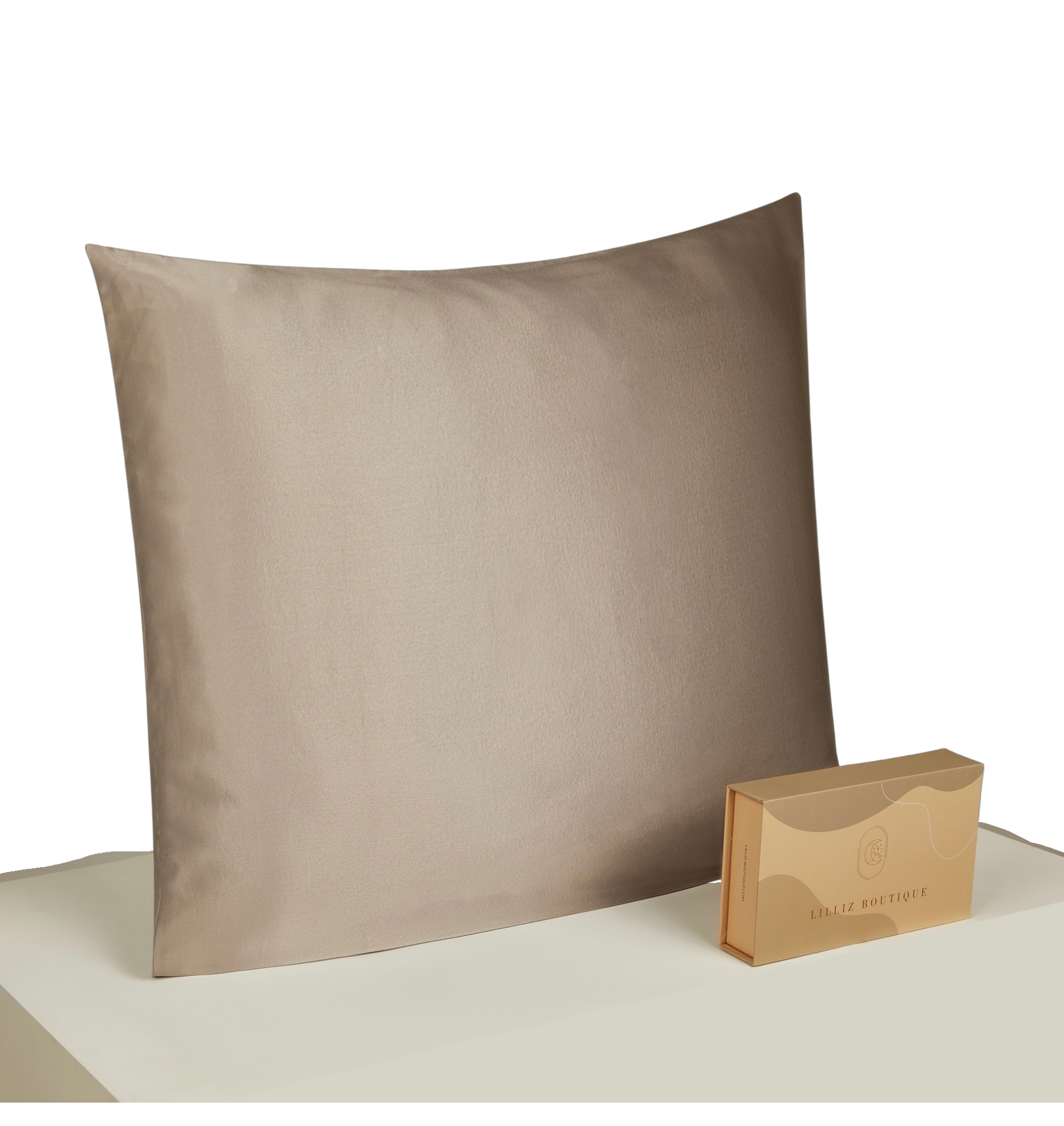 22 Momme Silk Pillowcase - Zip 80x80cm Taupe