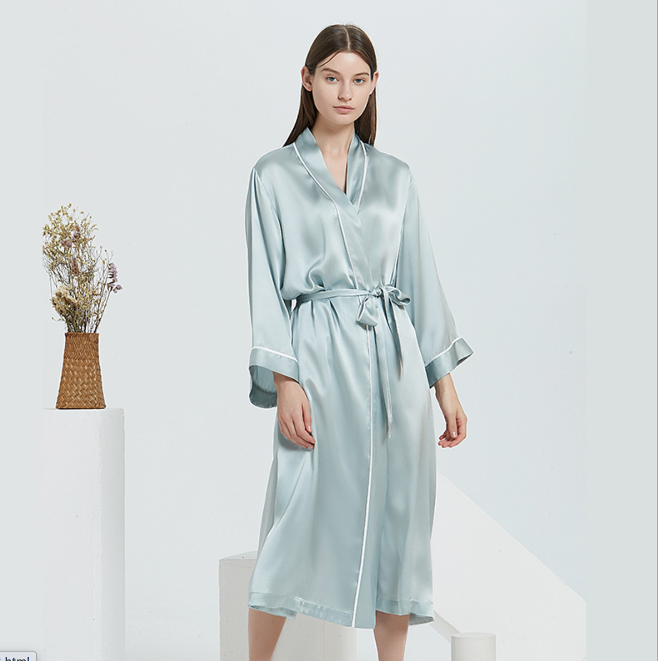 Silk Robe Pyjama - Babygreen